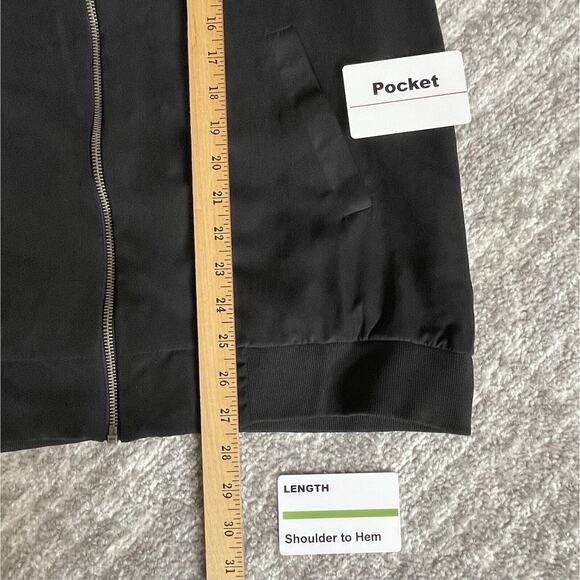 MOD Full-Zip Bomber Jacket Women Size M Black‎ Pockets Lined Style#31125 - Picture 9 of 12